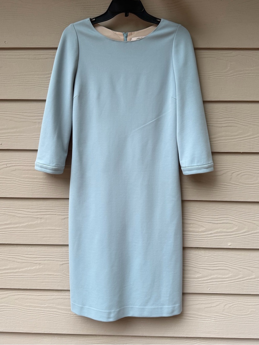 Dorothee Schumacher Light Blue Women's Shift Dress - Classic Three-Quarter Sleev